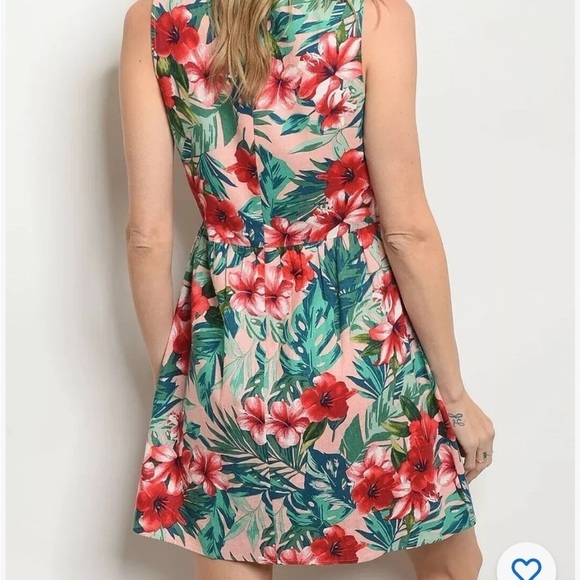 Everly Nordstrom Floral Linen Shift Dress Large - Picture 2 of 10